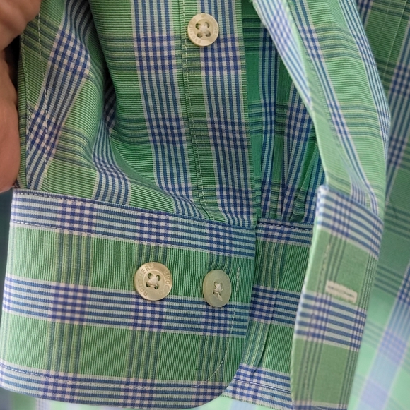Brooks Brothers Colorful Green and Blue Oxford Button Down - Picture 4 of 8